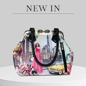 Starriness USA Theme Handbag Glamorous Snap Closure & Dual Handles READ